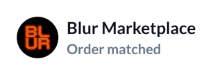 Blur Marketplace: Order matched