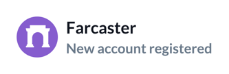 Farcaster: New account registered
