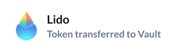 Lido: Token transferred to Vault
