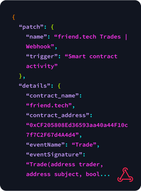Dispatch Patch example showing sample webhook JSON payload'